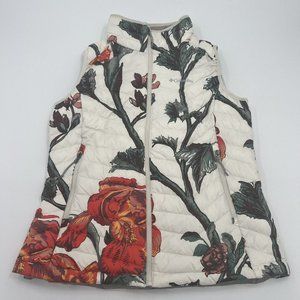 Columbia Omni Heat Womens Large Powder Lite vest cream Botanical Print
